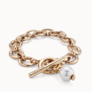 Uno de 50 gold plated bracelet with pearl